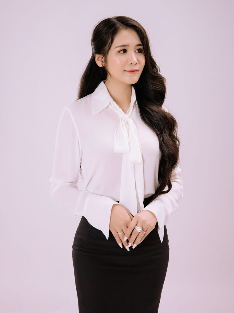 Áo sơ mi lụa thắt nơ cổ - DORIS TOP - Ảnh 2
