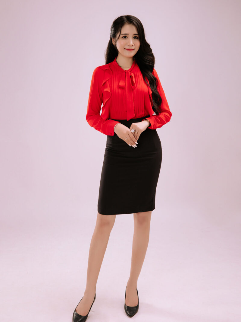 Áo sơ mi lụa xếp li bèo - SCARLETT TOP - Ảnh 1
