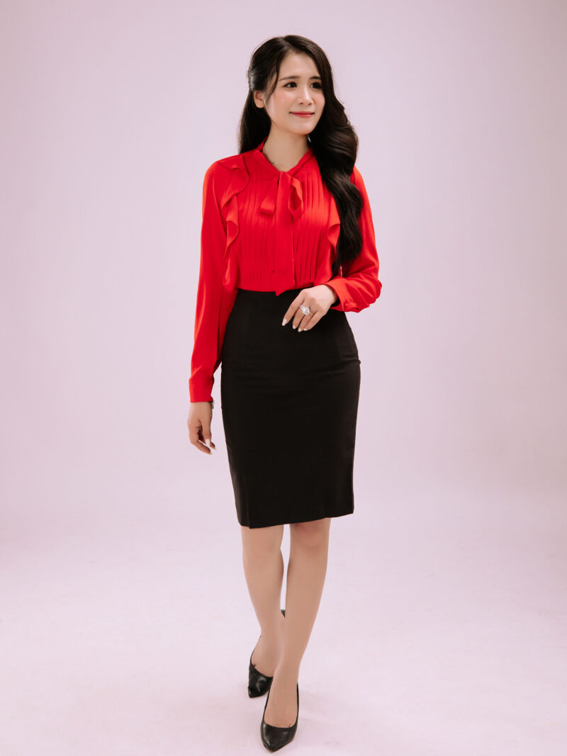 Áo sơ mi lụa xếp li bèo - SCARLETT TOP - Ảnh 2