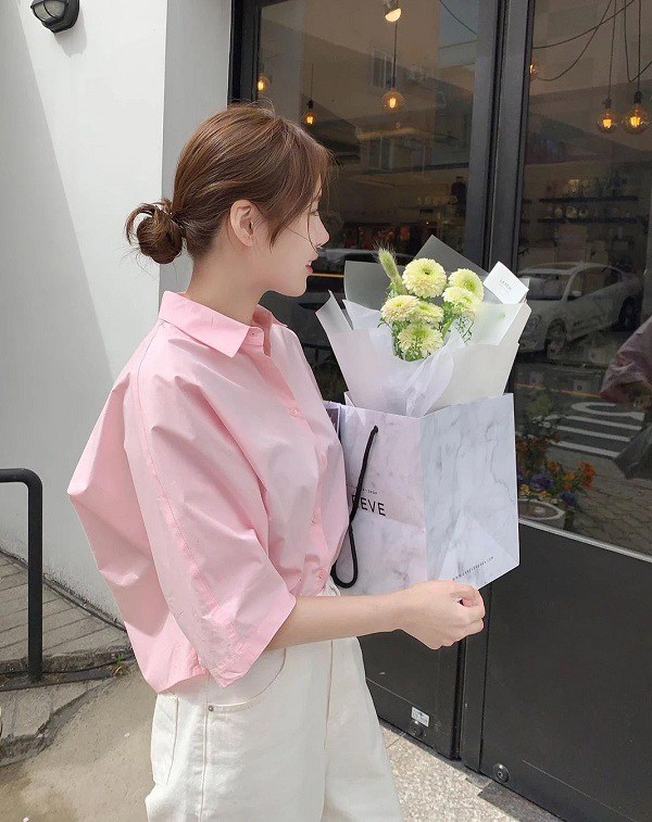 Áo sơ mi Hàn Quốc nữ trẻ trung màu pastel được các quý cô xứ sở kim chi yêu thích vô cùng