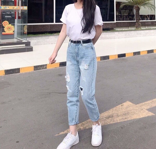 Quần jean baggy che khuyết điểm