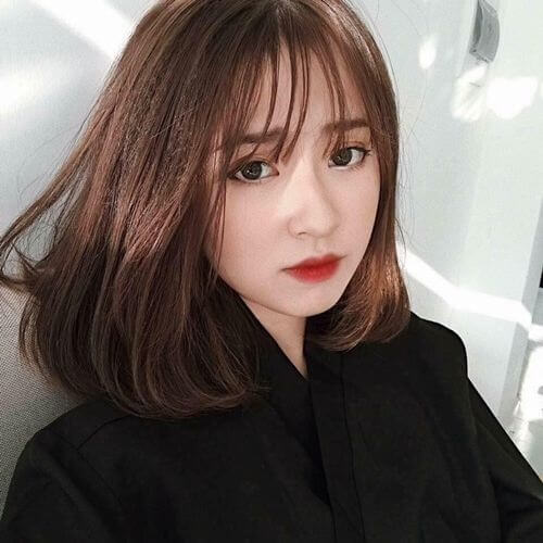 Tóc lob mái thưa
