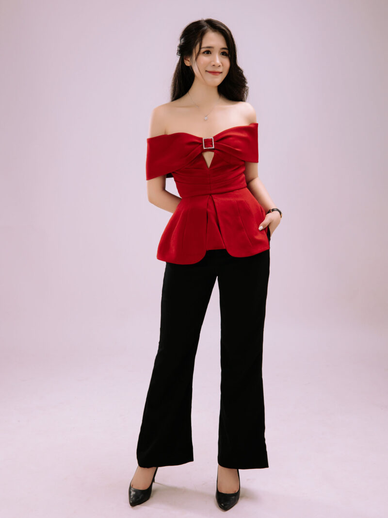 Quần ống loe nữ công sở cạp cao - FLARED TROUSERS - Ảnh 1