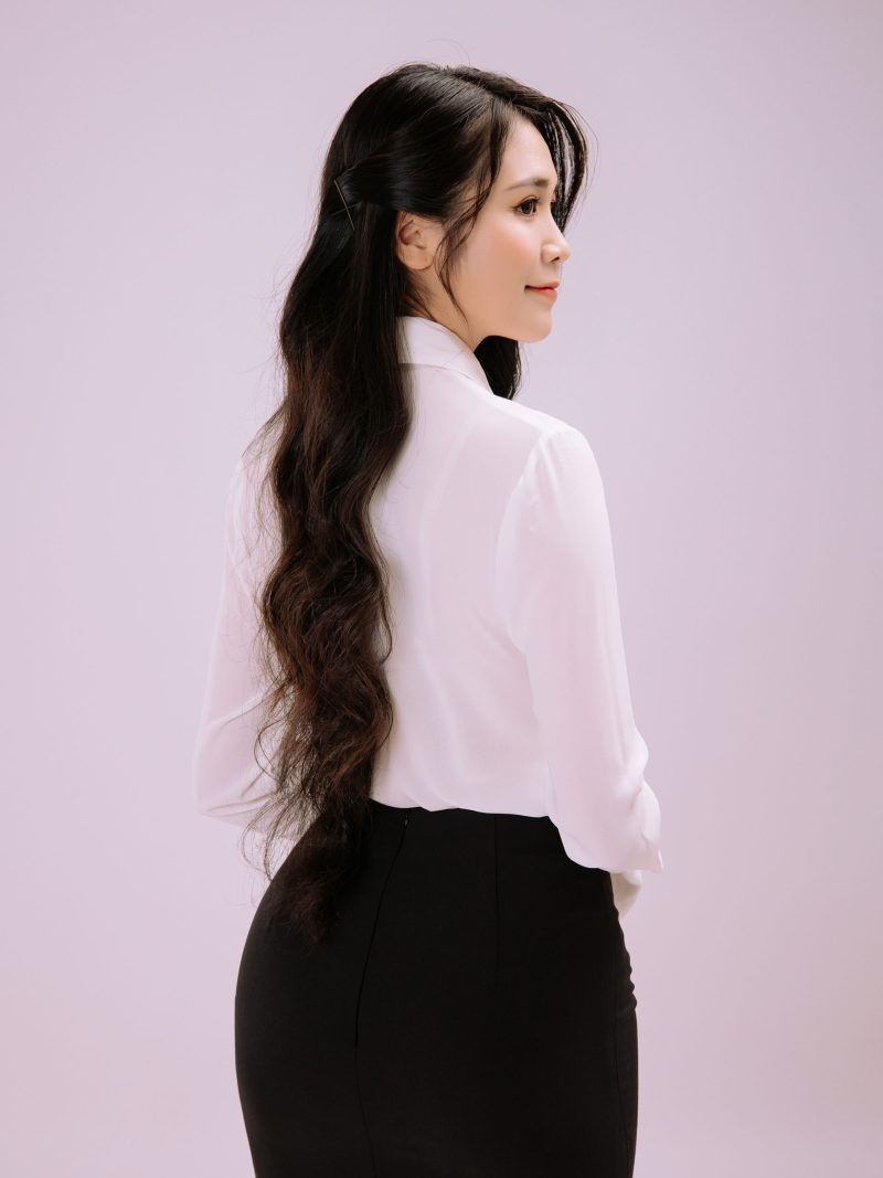 Áo sơ mi lụa thắt nơ cổ - DORIS TOP - Ảnh 3