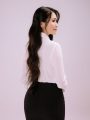 Áo sơ mi lụa thắt nơ cổ - DORIS TOP - Ảnh 3