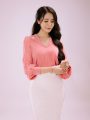 Áo sơ mi lụa tay bồng đính hoa cổ V - ROSA TOP - Ảnh 2