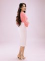 Áo sơ mi lụa tay bồng đính hoa cổ V - ROSA TOP - Ảnh 3