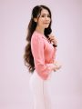 Áo sơ mi lụa tay bồng đính hoa cổ V - ROSA TOP - Ảnh 6