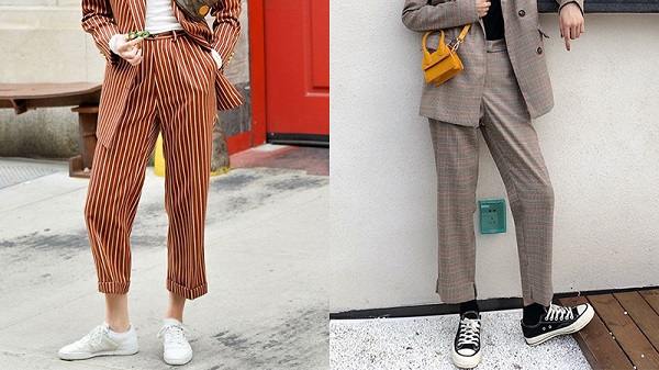Phối vest công sở và giày thể thao