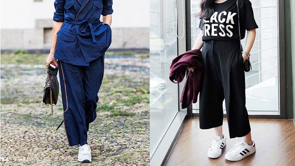 Phối trang phục freesize công sở và giày thể thao