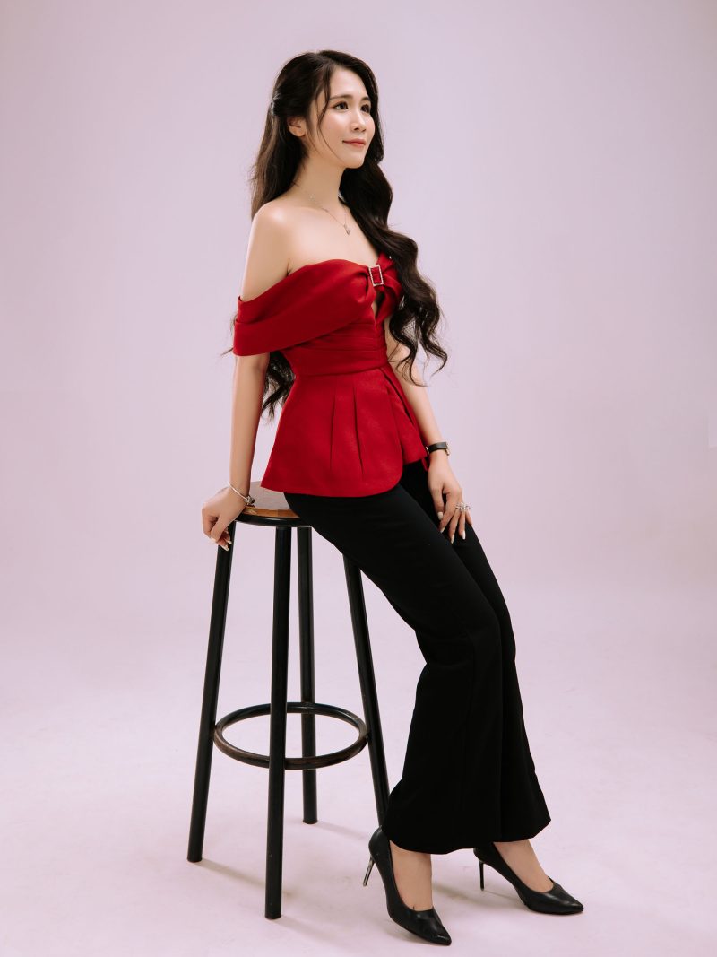 Quần ống loe nữ công sở cạp cao - FLARED TROUSERS - Ảnh 4