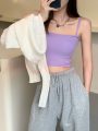 Áo hai dây croptop nữ ôm body thun gân 100% cotton - A0107T - Ảnh 7