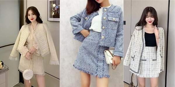 Áo khoác dạ tweed sang chảnh