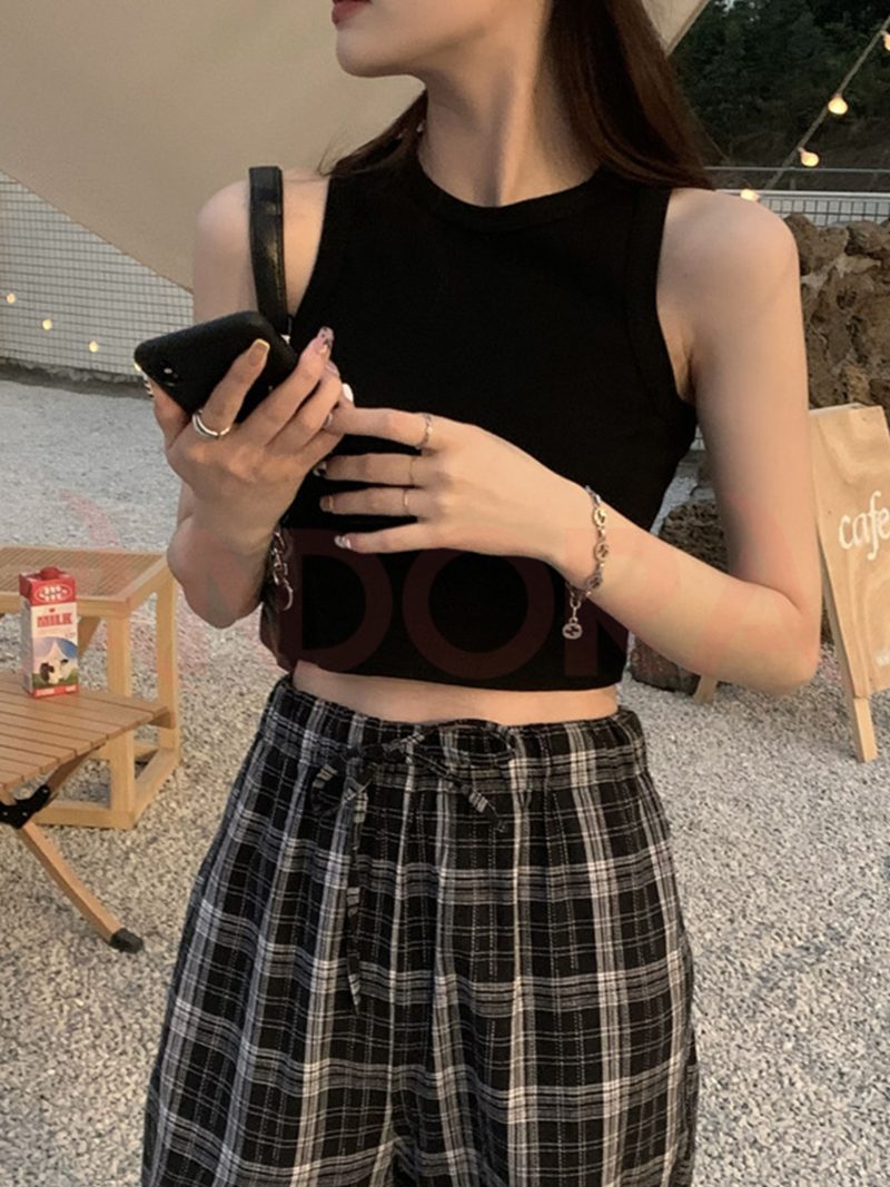 Áo croptop ba lỗ nữ ôm body chất thun gân, kiểu áo crt cổ tròn - A0110T - Ảnh 7