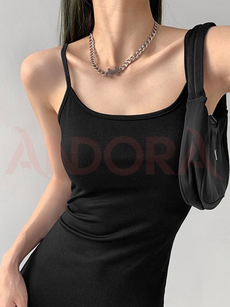 Đầm đuôi cá maxi 2 dây ôm body tôn dáng, quyến rũ chất thun co dãn tốt mặc đi chơi, dự tiệc, đi biển - A0404DB - Màu đen