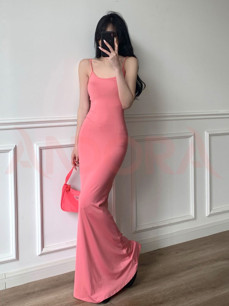 Đầm đuôi cá maxi 2 dây ôm body tôn dáng, quyến rũ chất thun co dãn tốt mặc đi chơi, dự tiệc, đi biển - A0404DB - Ảnh 4