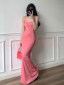Đầm đuôi cá maxi 2 dây ôm body tôn dáng, quyến rũ chất thun co dãn tốt mặc đi chơi, dự tiệc, đi biển - A0404DB - Ảnh 4