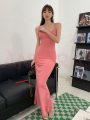 Đầm đuôi cá maxi 2 dây ôm body tôn dáng, quyến rũ chất thun co dãn tốt mặc đi chơi, dự tiệc, đi biển - A0404DB - Ảnh 6
