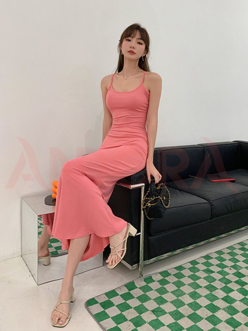 Đầm đuôi cá maxi 2 dây ôm body tôn dáng, quyến rũ chất thun co dãn tốt mặc đi chơi, dự tiệc, đi biển - A0404DB - Ảnh 7