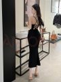 Đầm body dáng dài hai dây hở lưng Andora váy nữ tôn dáng đan dây, quyến rũ chất thun cotton co dãn tốt A0405DB - Ảnh 2