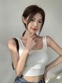 Áo thun croptop nữ ôm body hai dây bản lớn Andora chất vải thun gân cotton, kiểu áo crt cổ vuông đủ màu TRẮNG/ĐEN A0112T - Ảnh 4